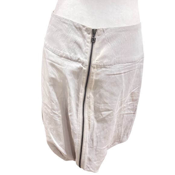 Sarah Pacini Gray Linen Blend Ballon Asymetrical Knee Length Skirt Womens Size 2 - Picture 4 of 4